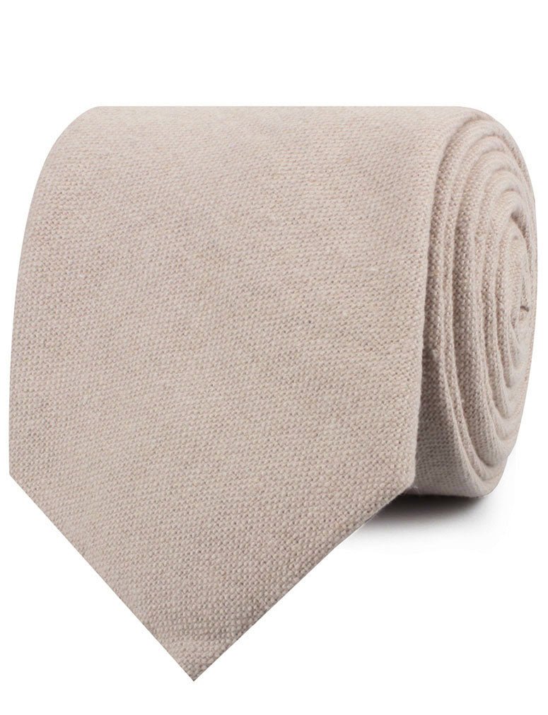 Champagne Beige Linen Necktie