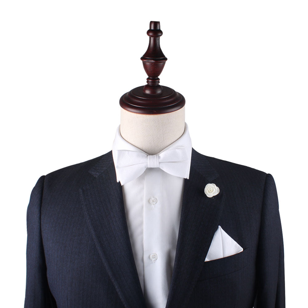Classic White Cotton Bow Tie