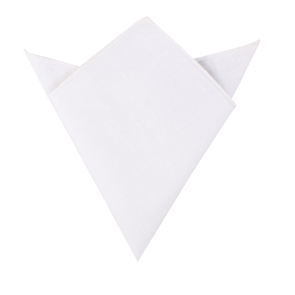 Classic White Cotton Bow Tie & Pocket Square Set