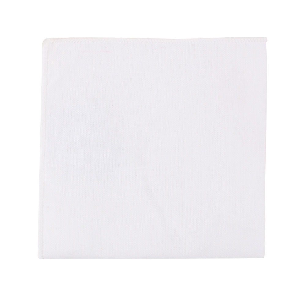 Classic White Cotton Bow Tie & Pocket Square Set