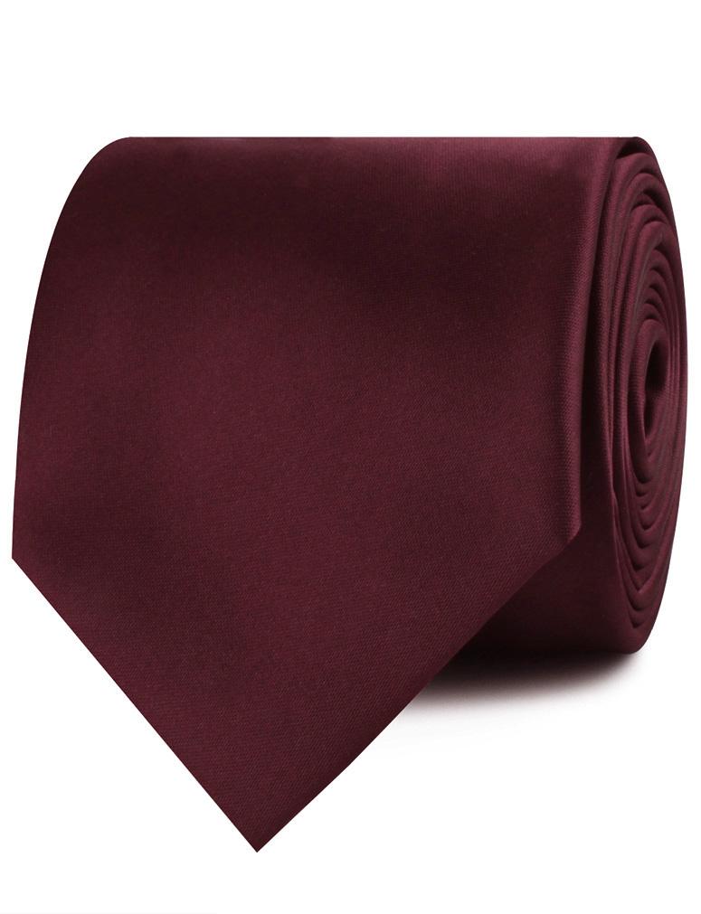 Dark Merlot Wine Satin Necktie