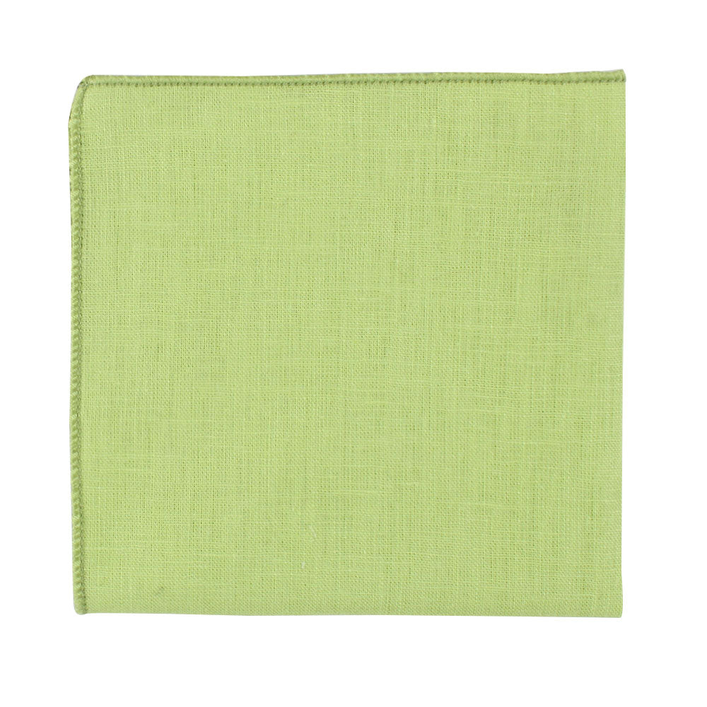 Lime Green Cotton Bow Tie & Pocket Square Set