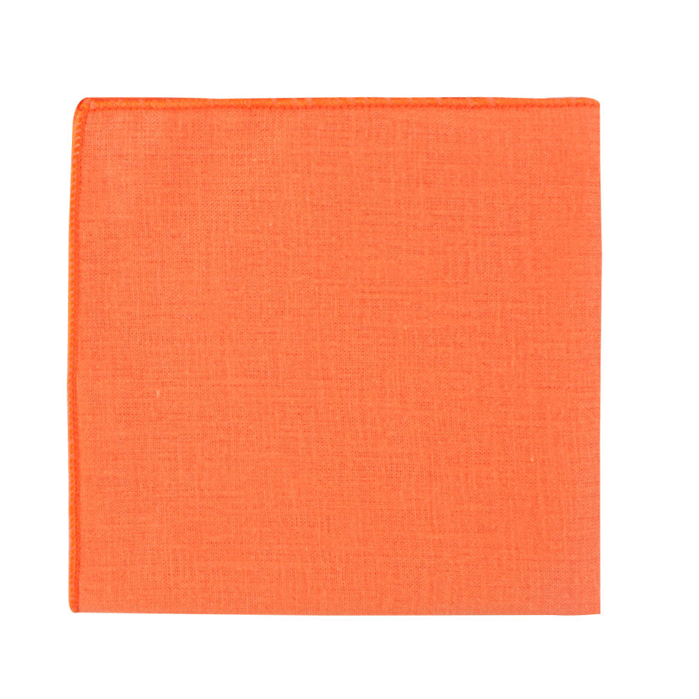 Peach Orange Cotton Bow Tie & Pocket Square Set